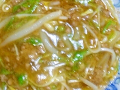 簡単美味！もやしと水菜の肉そぼろあんかけ